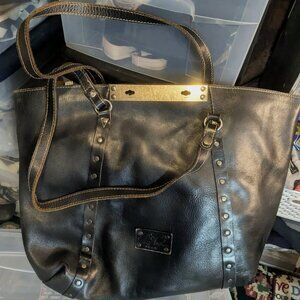 Vintage Patricia Nash Benvenuto Tote Bag Purse - Black - Italian Leather